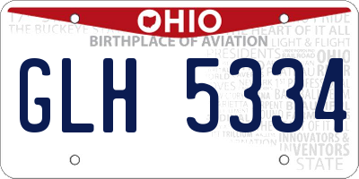 OH license plate GLH5334