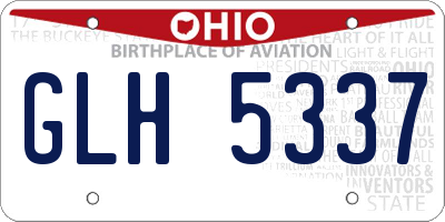 OH license plate GLH5337