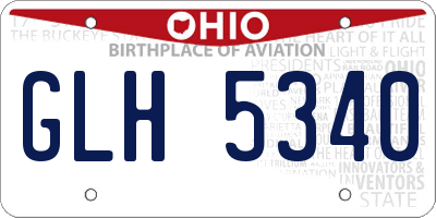 OH license plate GLH5340