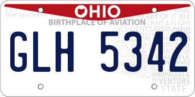 OH license plate GLH5342