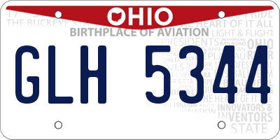 OH license plate GLH5344