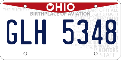 OH license plate GLH5348