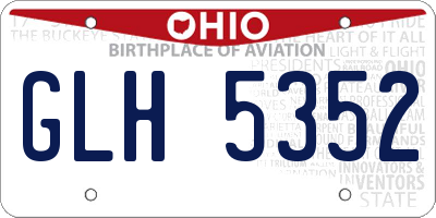 OH license plate GLH5352