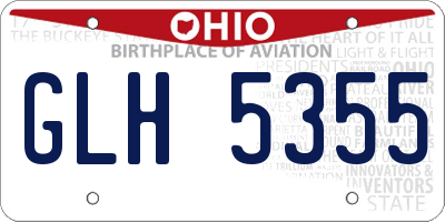 OH license plate GLH5355