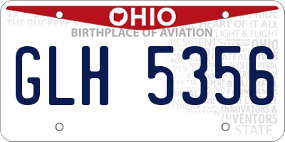 OH license plate GLH5356