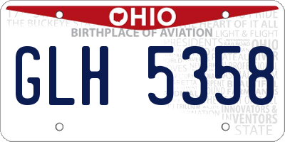 OH license plate GLH5358