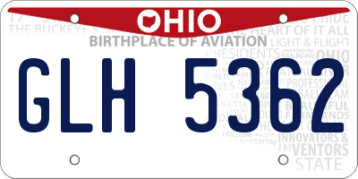 OH license plate GLH5362