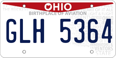 OH license plate GLH5364