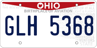OH license plate GLH5368