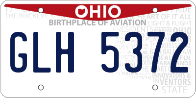 OH license plate GLH5372