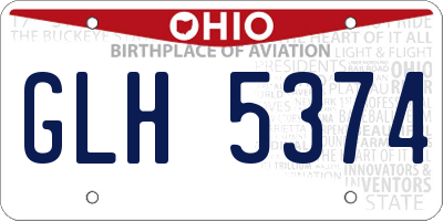 OH license plate GLH5374