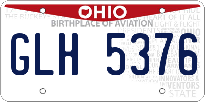 OH license plate GLH5376