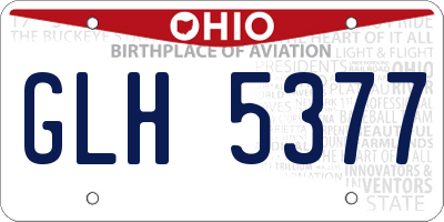 OH license plate GLH5377