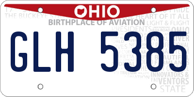 OH license plate GLH5385