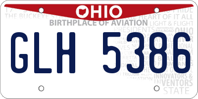 OH license plate GLH5386