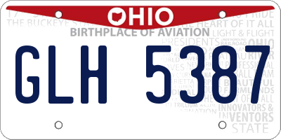OH license plate GLH5387