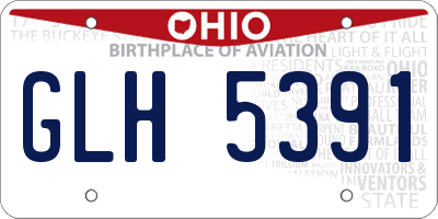 OH license plate GLH5391