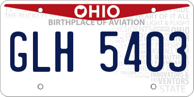OH license plate GLH5403