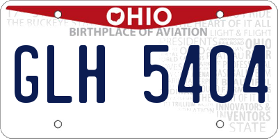 OH license plate GLH5404