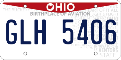 OH license plate GLH5406