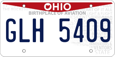 OH license plate GLH5409