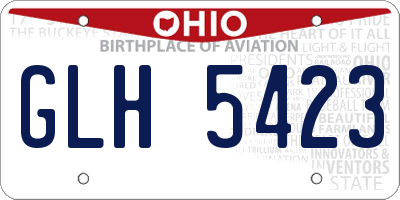 OH license plate GLH5423