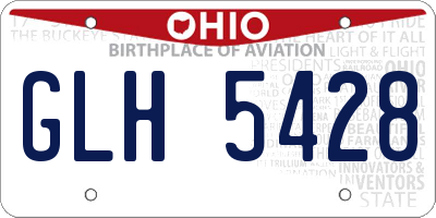 OH license plate GLH5428