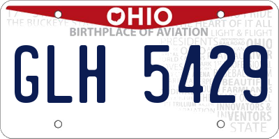 OH license plate GLH5429