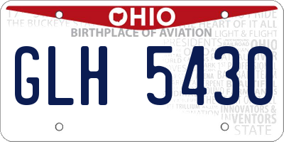 OH license plate GLH5430