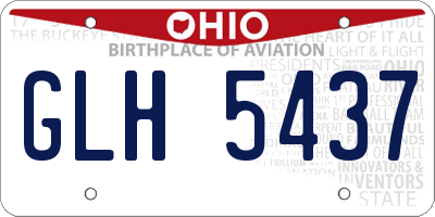 OH license plate GLH5437