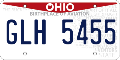OH license plate GLH5455
