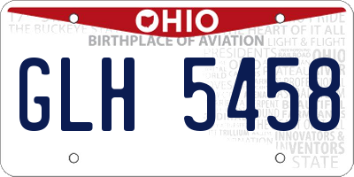 OH license plate GLH5458