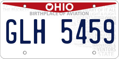 OH license plate GLH5459