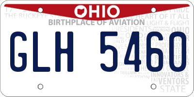 OH license plate GLH5460