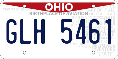 OH license plate GLH5461