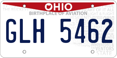 OH license plate GLH5462