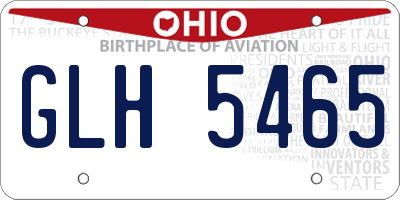 OH license plate GLH5465