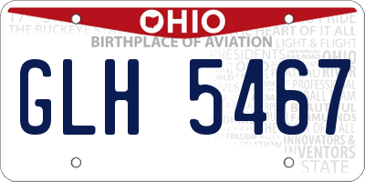 OH license plate GLH5467