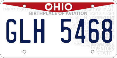 OH license plate GLH5468