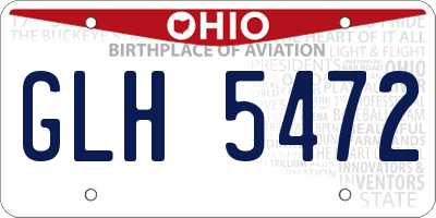 OH license plate GLH5472