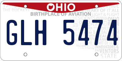 OH license plate GLH5474
