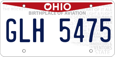 OH license plate GLH5475