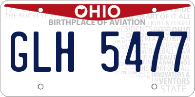 OH license plate GLH5477