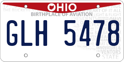 OH license plate GLH5478
