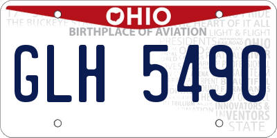 OH license plate GLH5490