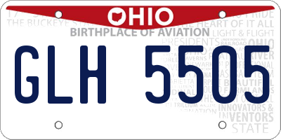 OH license plate GLH5505