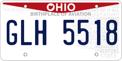 OH license plate GLH5518