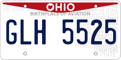 OH license plate GLH5525