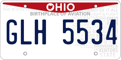 OH license plate GLH5534