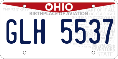 OH license plate GLH5537